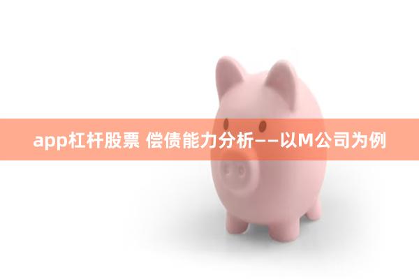 app杠杆股票 偿债能力分析——以M公司为例