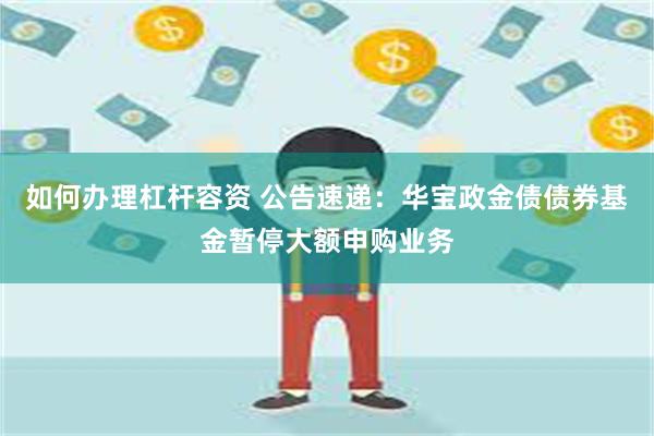 如何办理杠杆容资 公告速递：华宝政金债债券基金暂停大额申购业务