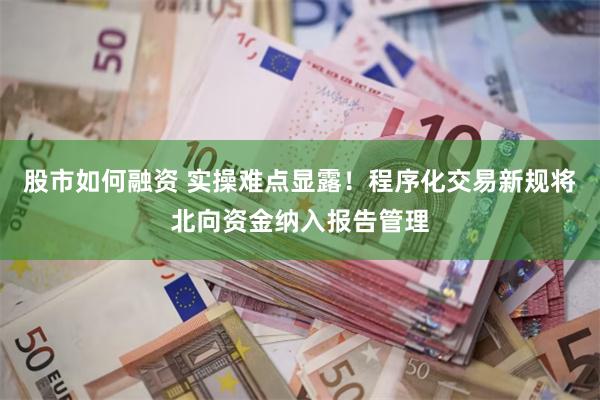 股市如何融资 实操难点显露！程序化交易新规将北向资金纳入报告管理