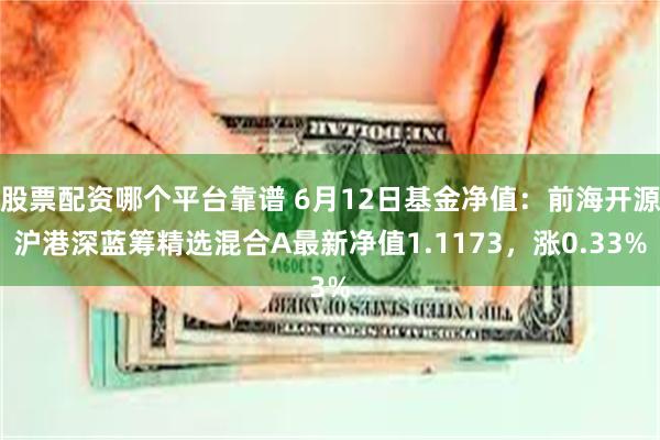 股票配资哪个平台靠谱 6月12日基金净值：前海开源沪港深蓝筹精选混合A最新净值1.1173，涨0.33%