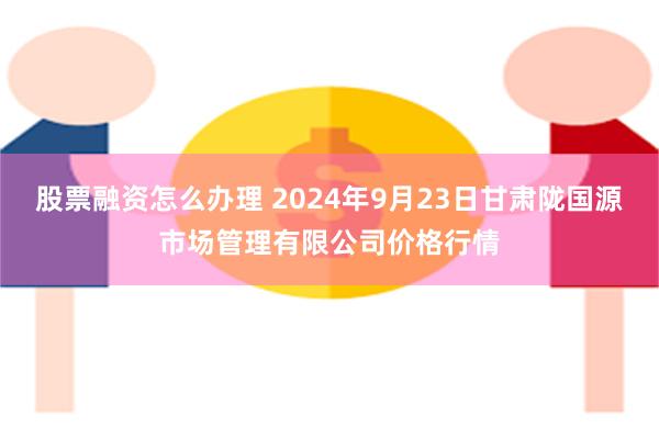 股票融资怎么办理 2024年9月23日甘肃陇国源市场管理有限公司价格行情