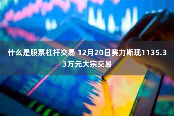 什么是股票杠杆交易 12月20日赛力斯现1135.33万元大宗交易