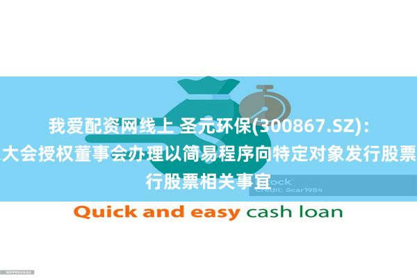 我爱配资网线上 圣元环保(300867.SZ):提请股东大会授权董事会办理以简易程序向特定对象发行股票相关事宜