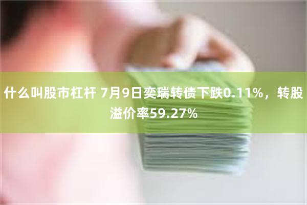 什么叫股市杠杆 7月9日奕瑞转债下跌0.11%，转股溢价率59.27%